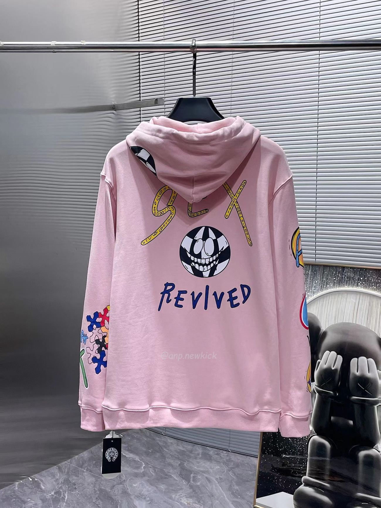 Chrome Hoodie Women Pullover Hip Hop Pink (6) - newkick.app